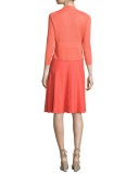 Twirl Sleeveless Knit Dress, Hot Coral 