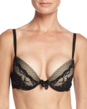 Idole Lace Push-Up Bra, Black
