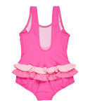 Ruffle-Trim Colorblock One-Piece Swimsuit, Pink, Size 6-24 Months