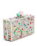 Clara Crystal Box Clutch Bag, Lollipop