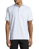 Sean Chesapeake Striped Jersey Polo Shirt, Cottage Blue