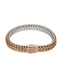 Bronze/Silver Reversible Woven Chain Bracelet