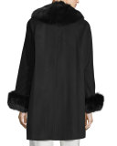 Cape Coat with Fox Collar and Cuff