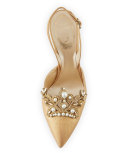 Pearly 75mm Slingback Pump, Gold
