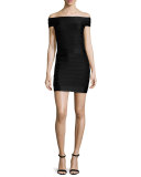 Spotlight Star Off-the-Shoulder Bandage Dress, Black