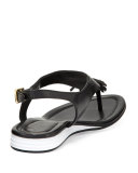 Rona Grand Tassel Thong Sandal, Black