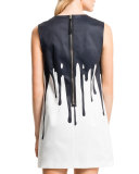 Drip-Paint Shift Dress, Lily White