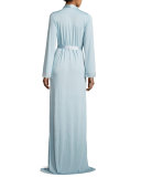 Airy Blooms Long Robe, Light Blue