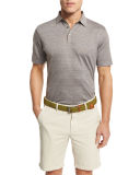 Needle-Stripe Linen-Cotton Polo Shirt