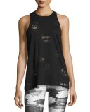 Emoji Burnout Racerback Tank Top, Black
