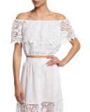 Dakota Off-The-Shoulder Lace Crop Top