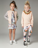 Hope Colorblock Leather Moto Jacket, Pink, Size 4-14