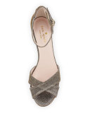 eleanora shimmery crisscross sandal, bronze