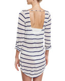 Striped Scoop-Back Coverup Tunic