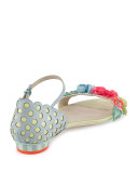 Lilico Floral Sequin Flat Sandal, Pearl Blue