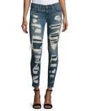 Dre Distressed & Repaired Mid-Rise Skinny Jeans, Ada Brigade