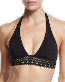 Ajourage Couture Halter Swim Top, Black