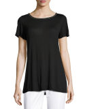 Sleek Viscose Jersey Crystal-Trim Tee