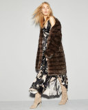 Sable-Fur Stroller Coat, Brown
