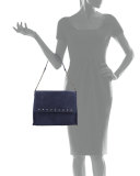 Paris Rocks Suede Shoulder Bag, Navy 