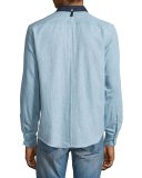 Yokohama Long-Sleeve Chambray Shirt, Indigo