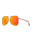 Megalast Geometric Aviator Sunglasses, Brown/Orange