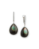 Luna Black Mother-of-Pearl Earrings with Diamonds in 18K White Gold