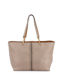 Keri Medium Leather Tote Bag, Gray