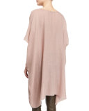 Shells Half-Sleeve Cashmere Tunic Top, Pink Taupe