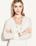 Dot Sterling Silver Ball Station Necklace, 36"