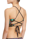 King's Road Stargazer High-Neck Printed Swim Top