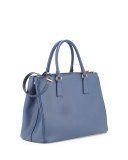 Saffiano Small Double-Zip Executive Tote Bag, Blue (Astrale)