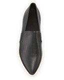 Pierce Perforated Leather Skate Sneaker, Black