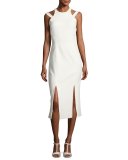 Henriette Strappy Sleeveless Midi Dress, Ivory