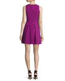 Sleeveless Fit-&-Flare Power Dress, Orchid