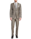 O'Connor Base Sharkskin Two-Piece Suit, Tan