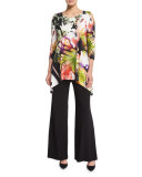 Cold-Shoulder Alfresco-Print Tunic Top