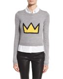 Nikia Crown Cropped Pullover & Shirt Combo