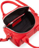 Mini Rockie Leather Satchel Bag, Red