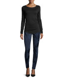 Night Floral Jacquard Skinny Jeans 