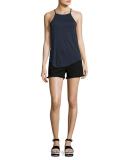 Cutoff Denim Shorts, Black