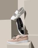 Michelle Faux-Patent Jewel Sneaker, Black