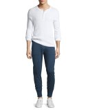 Marled Cotton Jogger Pants, Navy