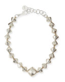 Oxidized Silver Cone Bead Necklace