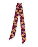 Honesty Silk Satin Skinny Poppy Scarf, Magenta