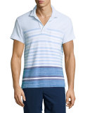 Terry Striped Polo Shirt, Maritime/Iris