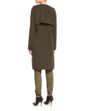 Overlay Flare Trench Coat, Military