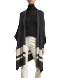 Paillette Striped Poncho, Volcano