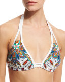 Persian Dance Printed Halter Swim Top, Available in D Cup