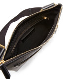London Check Collection Men's Crossbody Bag, Chocolate/Black